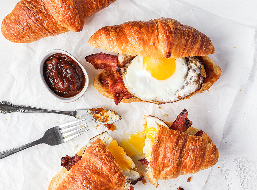 Fried Egg Croissant Sandwich