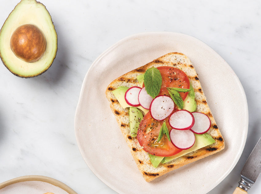 Toasted Chia Bread with Avocado, Tomato & Mint