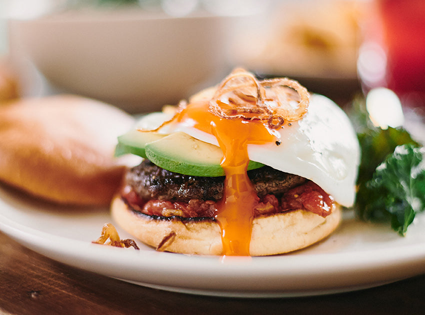 Brunch Burger with Confit Tomatoes