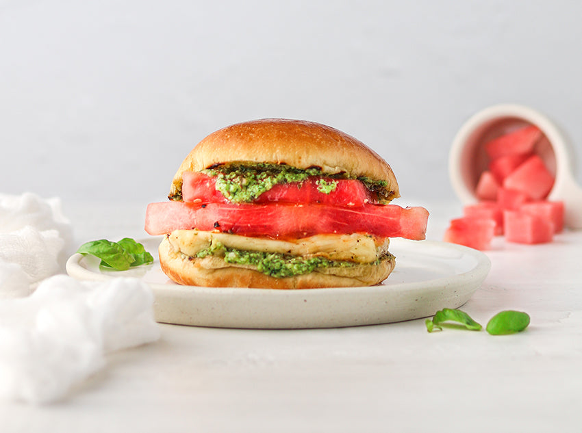 Grilled Halloumi & Watermelon Sandwich