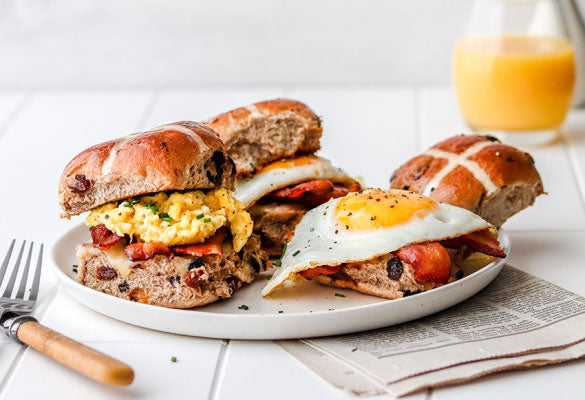 Hot Cross Bun Breakfast Sandwich Recipe