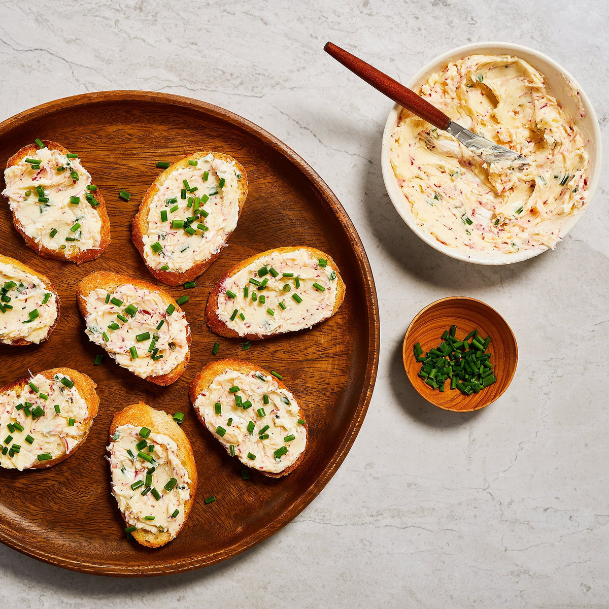 Radish Butter Crostini