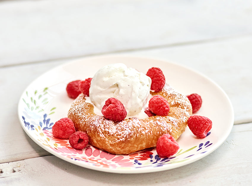 Vanilla Bean Gelato with Raspberry & Custard Danish