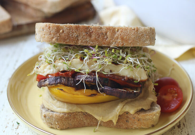 LowFOD Roasted Veggie, Hummus & Halloumi Sandwich